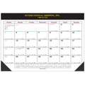 Desk Planner Calendar w/ Black Vinyl Top & 2 Corners